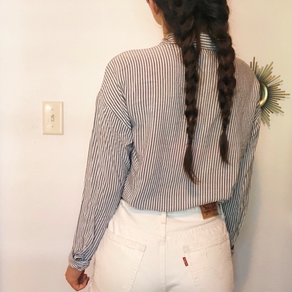 black and white button down - Picture 3 of 4